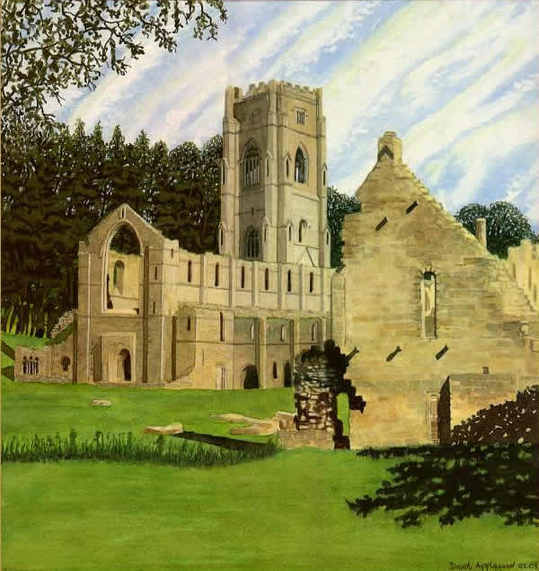 FOUNTAINS ABBEY painted by DAVID APPLEYARD