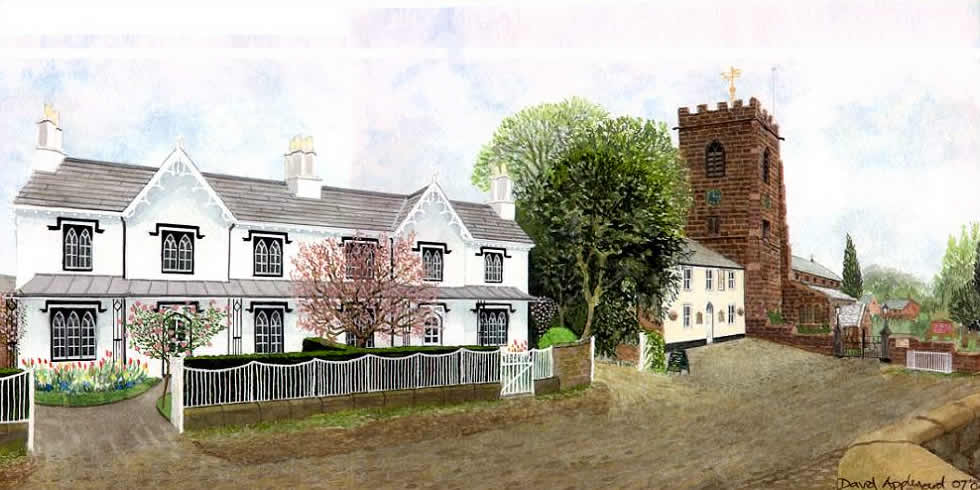 CHURCH COTTAGE EAST, GRAPPENHALL painted by DAVID APPLEYARD